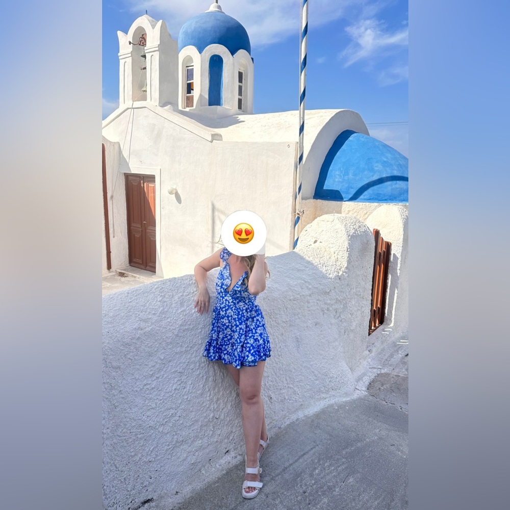 Blue romper worn once